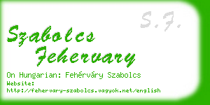 szabolcs fehervary business card