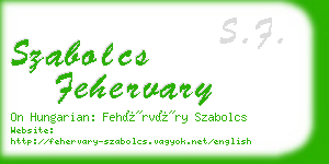 szabolcs fehervary business card